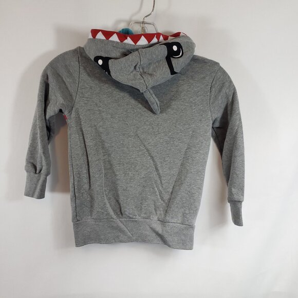 365 Kids Garanimals Grey Boys Full Zip Lng Slv Hoodie Jacket Great Shark Sz 4 - Picture 8 of 9